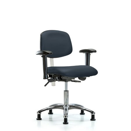 Clean Room Chair Desk Chair,Vin,Chr,Tilt,AA,Gld,Nvy,CL100, Adjustable Arms, 18"" to 23"" Height
