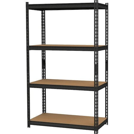 2300 Riveted Steel Shelving 4-Shelf Unit, 18D x 36W x 60H, Black
