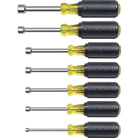 Nut Driver Set, Magnetic Nut Drivers, 3-Inch Shaft, 7-Piece