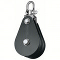 Double Pulley Block, Wire Rope, 9/16 in Max Cable Size, 3, 300 lb Max Load, Powder Coated