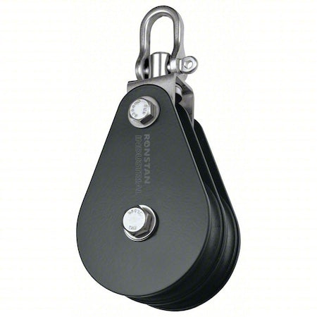 Double Pulley Block, Wire Rope, 9/16 in Max Cable Size, 3, 300 lb Max Load, Powder Coated