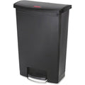 Slim Jim Step-On 24 gal Rectangular Slim-Profile Plastic Can, Black, Foot Pedal, Plastic, 23 3/8 in