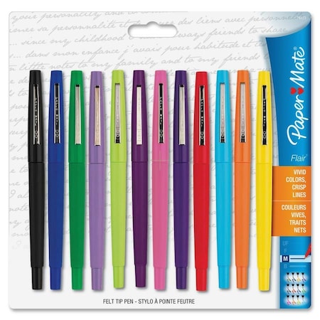 Pen, Assorted Ink, Capped, PK12