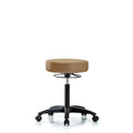 Rutledge Vinyl Stool without Back - Medium Bench Height with Casters in Taupe Trailblazer Vinyl