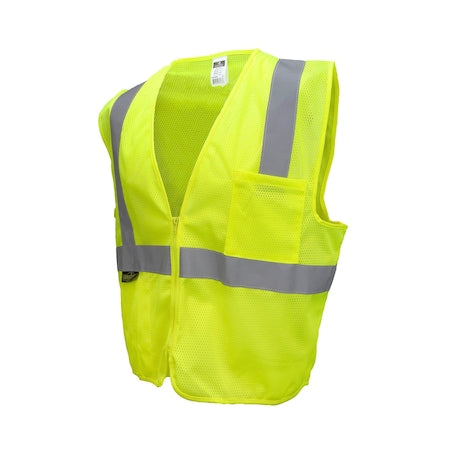 Hi-Vis Economy Safety Vest 5XL Class 2 U-Block Back, , Zipper Closure