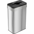 21 gal Rectangular Trash Can, Silver, Open Top, Stainless Steel, 10.25 in