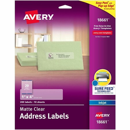 Matte Clear Address Labels, Sure, PK200