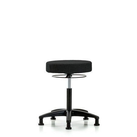 Rutledge Fabric Stool without Back - Medium Bench Height with Stationary Glides in Black Fabric