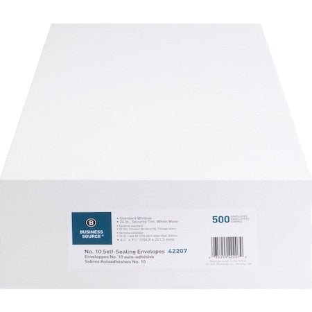 Window Envelope, White, Self Adhesive, PK5