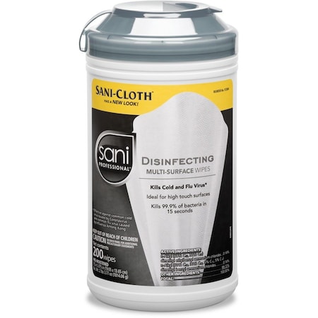 Disinfecting Wipes, 7-1/2 x 5-3/8", 200 Wipes, PK6
