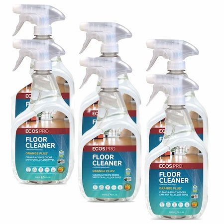 Floor Cleaner, Orange, Liquid, PK6