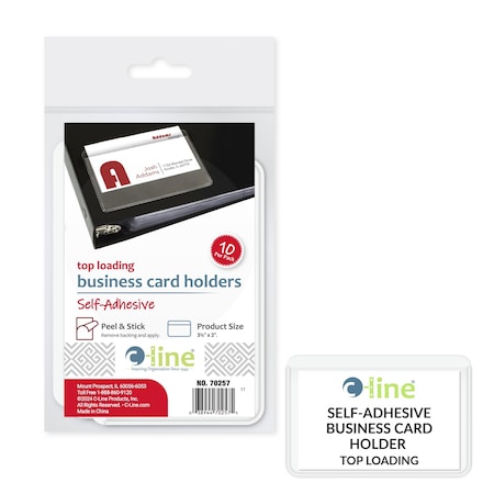 Business Card Holder, Clear, 2 7/16"H, PK10