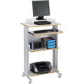 Stand-Up Workstation, 22 in D X 45 in H, 29 1/2 in W X Steel/Compressed Wood, Gray