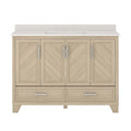 Vanity,w/Engineered Sto,48in,Natural Oak