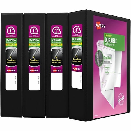 Durable Clear View 3 Ring Binders, PK4