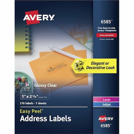 Glossy Clear Address Labels, PK210