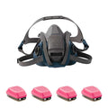 Half Mask Respirator Kit, 4 Cartridges Included, Rugged Comfort Quick Latch, (OV);P100, Size S