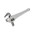 18" Aluminum Offset Pipe Wrench, Narrow Hook Jaw Parallel to Handle for Tight Spaces and Overhead