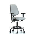 Desk Chair Adjustable Arms, 21" to 26" Height, Vinyl, Dove