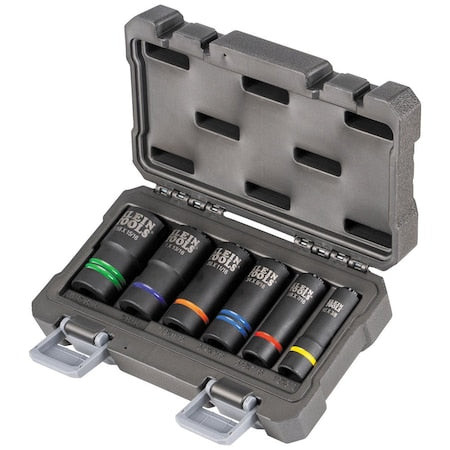 2-1 Slotted Impact Socket Set, 12pt, 6pc