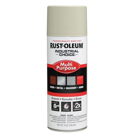 Spray Paint, Almond, Gloss, Solvent, 12 oz