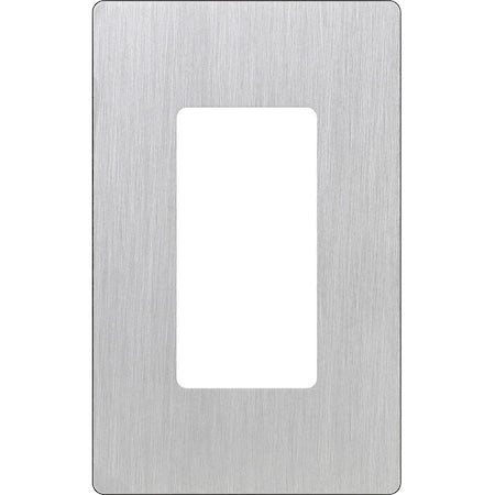 Designer Wall Plates, Number of Gangs: 1 Plastic, Satin Finish, Stainless Steel