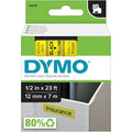 Adhesive Label Tape Cartridge 1/2" x 23 ft., Black/Yellow