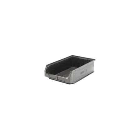 Shelf Storage Bin, Polypropylene/Polyethylene, Black, 5.9 in H, 12 3/8 in W, 19 3/4 in L