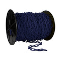 1.5"" x 200' Cobalt Blue Plastic Safety Chain - Reel