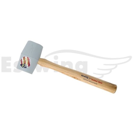 Mallet, 15 " L, Rubber, Gray, 2 1/2" dia.