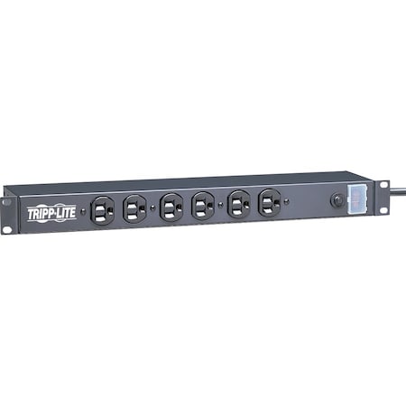 Power Strip, Surge, 5-15R, 5-15P, 15 ft., Black