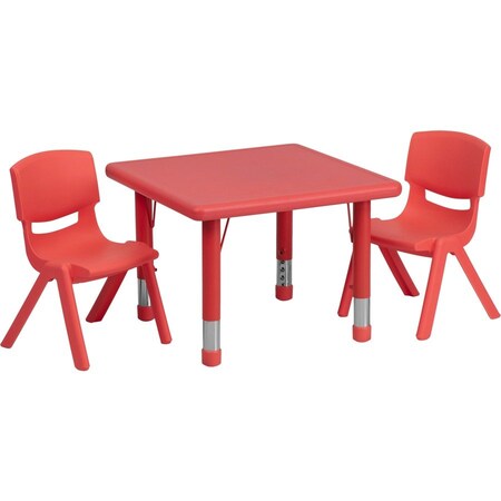 Square Activity Table, Plastic, Steel, Red