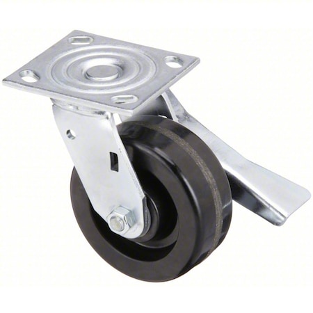 Plate Caster, Swivel, Phenolic, 6 1/2"H