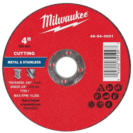 Cut-Off Wheel, 5/8" Sz, 4" dia.