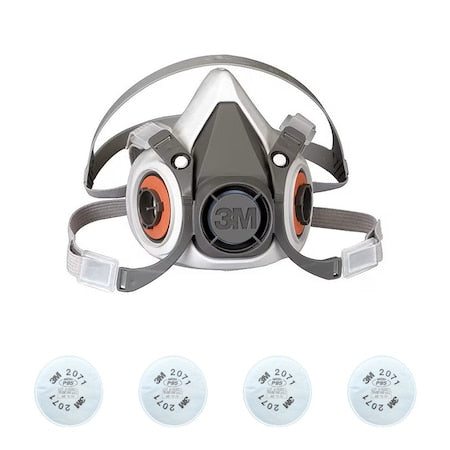 Half Mask Respirator Kit: 4 Cartridges Included, P95 Filter, Thermoplastic Elastomer, Size S