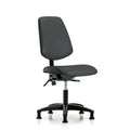 Desk Chair No Arms, 18"" to 23"" Height, Vinyl, Charcoal
