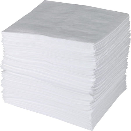 Sorbent Pad, 33 gal, 15 in x 19 in, Oil, White, 100 PK