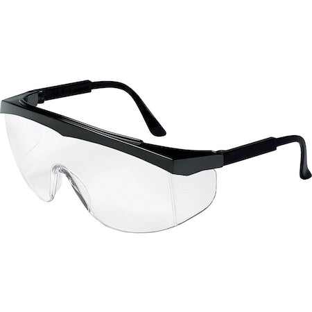 SS1, Safety Glasses, Anti-Scratch, Clear Lens, Black Frame, Half Frame