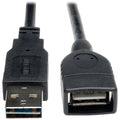 Reversible USB Extension Cable, Blck, 10ft