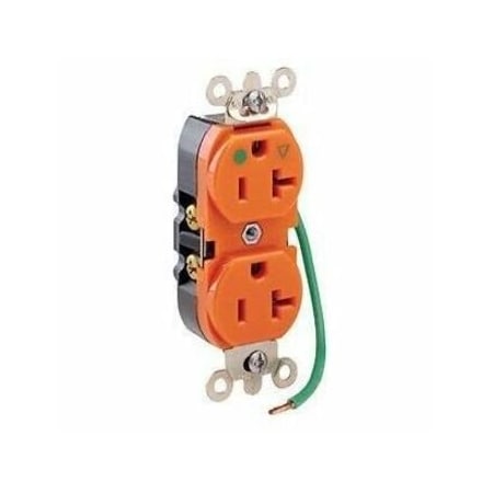 Straight Blade Receptacle, 5-20R, 20 A, 125V AC, Isolated Ground