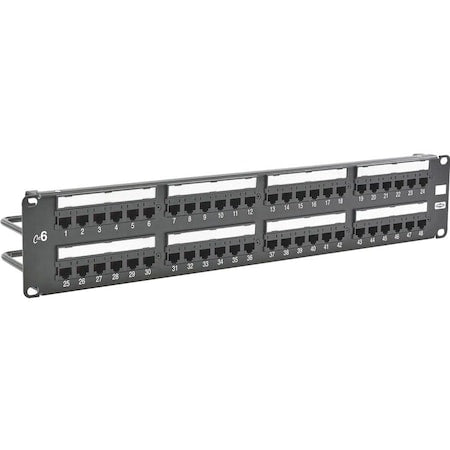 Patch Panel, 3.46in.H, 6 Category, Steel