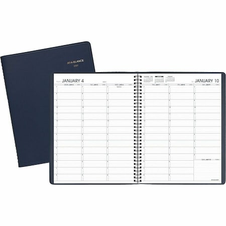 Weekly Appointment Book, 11 x 8.25, Navy Cover, 13-Month: Jan 2025 to Jan 2026