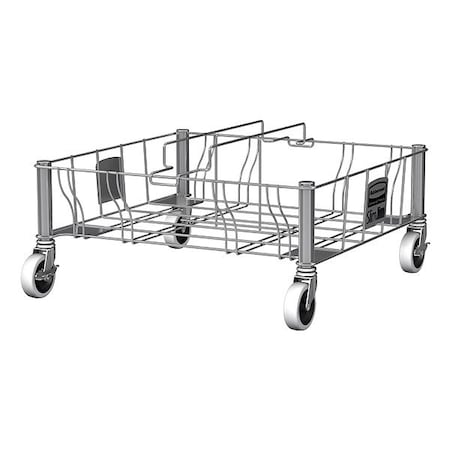 Container Dolly, 200 lb, Double, 9in H, Gray