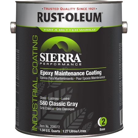1 gal Container, Partial Fill 42 fl oz Floor Coating, High Gloss Finish, Classic Gray, Water Base