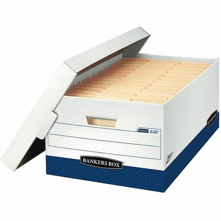 File Box, Corrugated Fiberboard, 15 in W, 24 in D, 10 in H, Lift-Off Locking Lid Closure