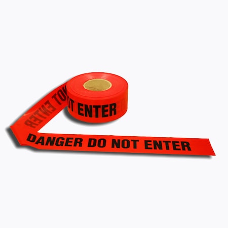Barricade Tape, 2.5 Mil, Red, PK12