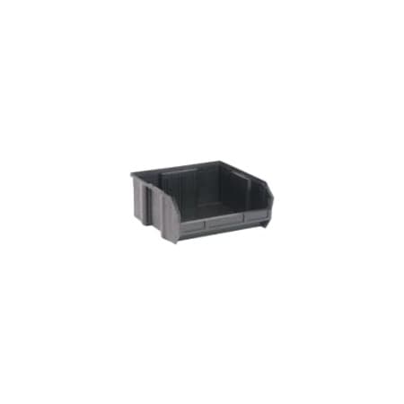 Hang & Stack Storage Bin, Polypropylene, Black, 5 in H, 11 in W, 10 7/8 in L