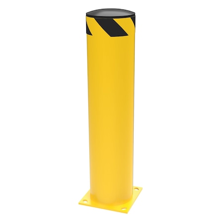 Bollard , 36 in H, Yellow , Carbon Steel