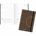 One-Day-Per-Page Planning Notebook, 9 x 6, Dark Brown/Orange Cover, 12-Month (Jan to Dec): 2025
