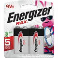Energizer Max 9V Alkaline Battery, 9V DC, PK2